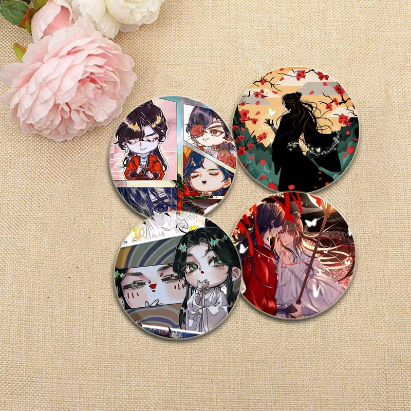 Anime Heaven Official\'s Blessing Pins Xie Lian Hua Cheng Cartoon Badge Round DIY Creative Brooches for Backpack Accessories Gift