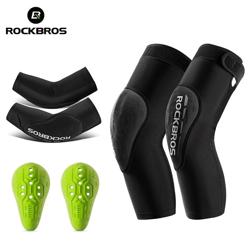 ROCKBROS Knee Elbow Pads Sports Knee Pads Basketball Cycling Motorcycle Large-Area Thickening Elastic Knee Protector Adjustable