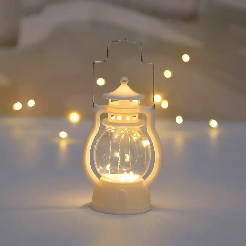 Vintage Lantern Retro Design LED Hanging Oil Lamp Battery Operated Decorative for Home Holiday Christmas Gifts Home Decor