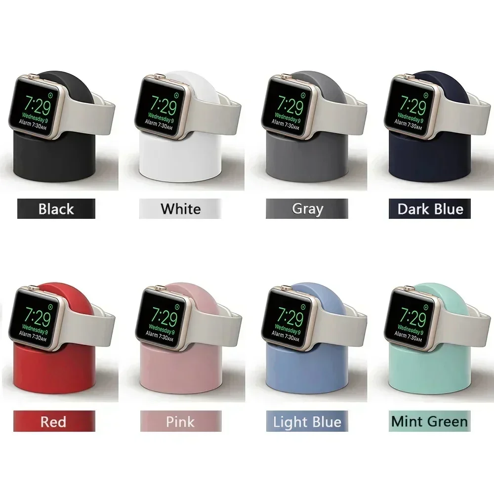 Für Apple Watch Ladeständer iWatch Ultra/8/SE2/7/6/SE/4/3 49 mm/45 mm/44 mm/42 mm/41 mm/40 mm/38 mm Langlebiger Silikon-Nachttischmodus – Detail 1