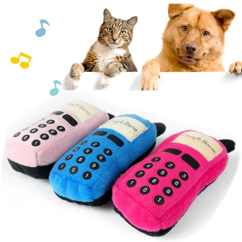 

Funny Cute Pet Dog Toy Puppy Cellphone Shape Squeaky Toy Plush Doll Playing Training Chew Toy Dog Supplies Sounding Toy