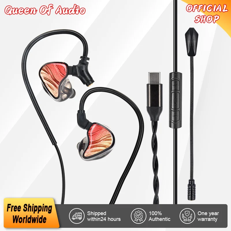 Kinera celest lgniteX Beats 1DD + 1BAEarphones Hybrid Dual Driver lEMs3.5mm Type-c مع كابل BoomMlC قابل للفصل سماعة الصوت