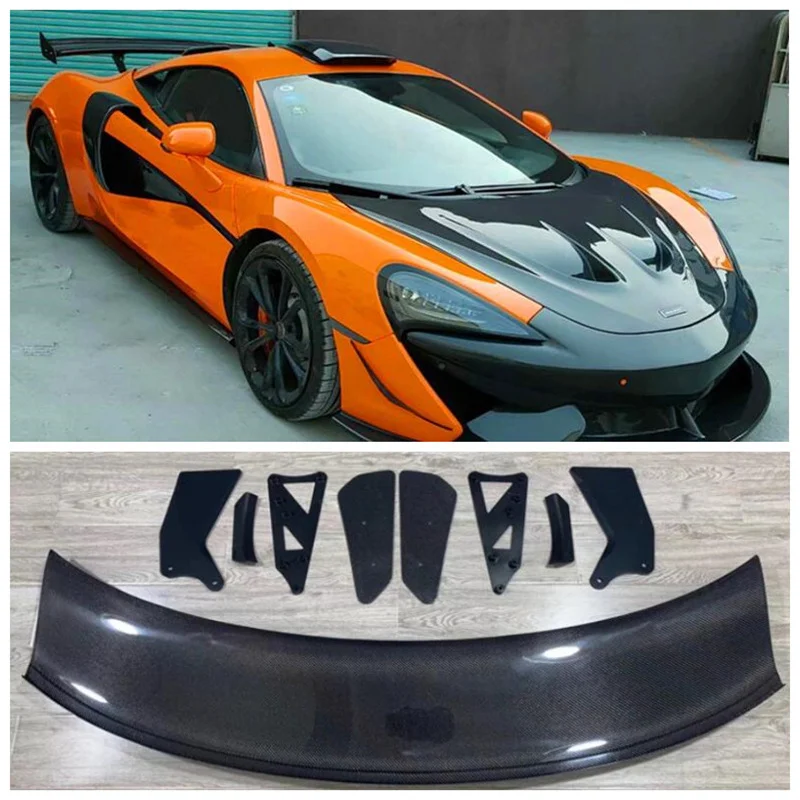 

Real Carbon Fiber Rear Trunk Lip Spoiler Splitters Wing Fits For McLaren 540C 570S GT4 Style 2015 2016 2017 2018 2019