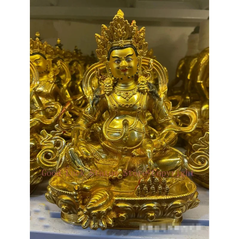 

Wholesale Buddhist supplies GOOD gilding Jambhala Yellow fortune god Buddha statue thriving business Money Good luck 20cm