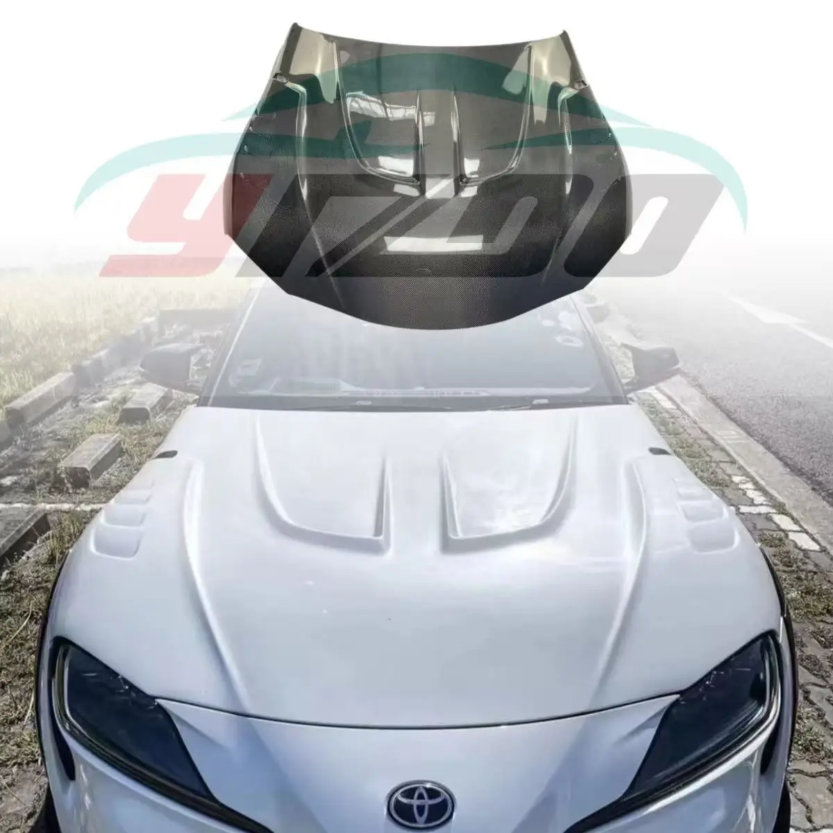 For Toyota GR Supra A90 A91 Mk5 Bonnet Hood Car Accessories Carbon Bonnet Engine Cover FRP 2019+ LB Style Hood Carbon Fiber
