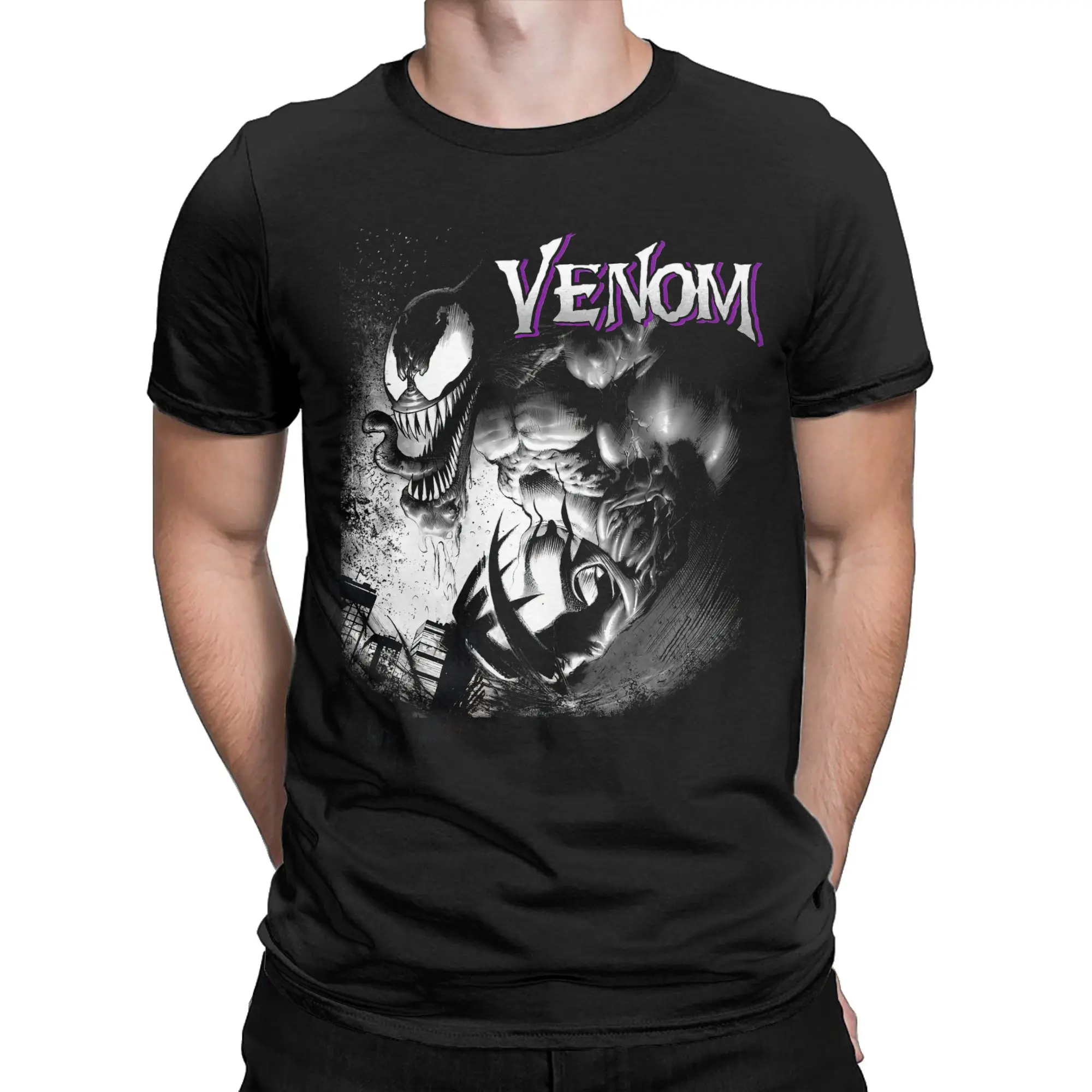 Venom is Plotting Tshirts Men's 100%Cotton Top Tee Casual Round Neck Short Sleeve