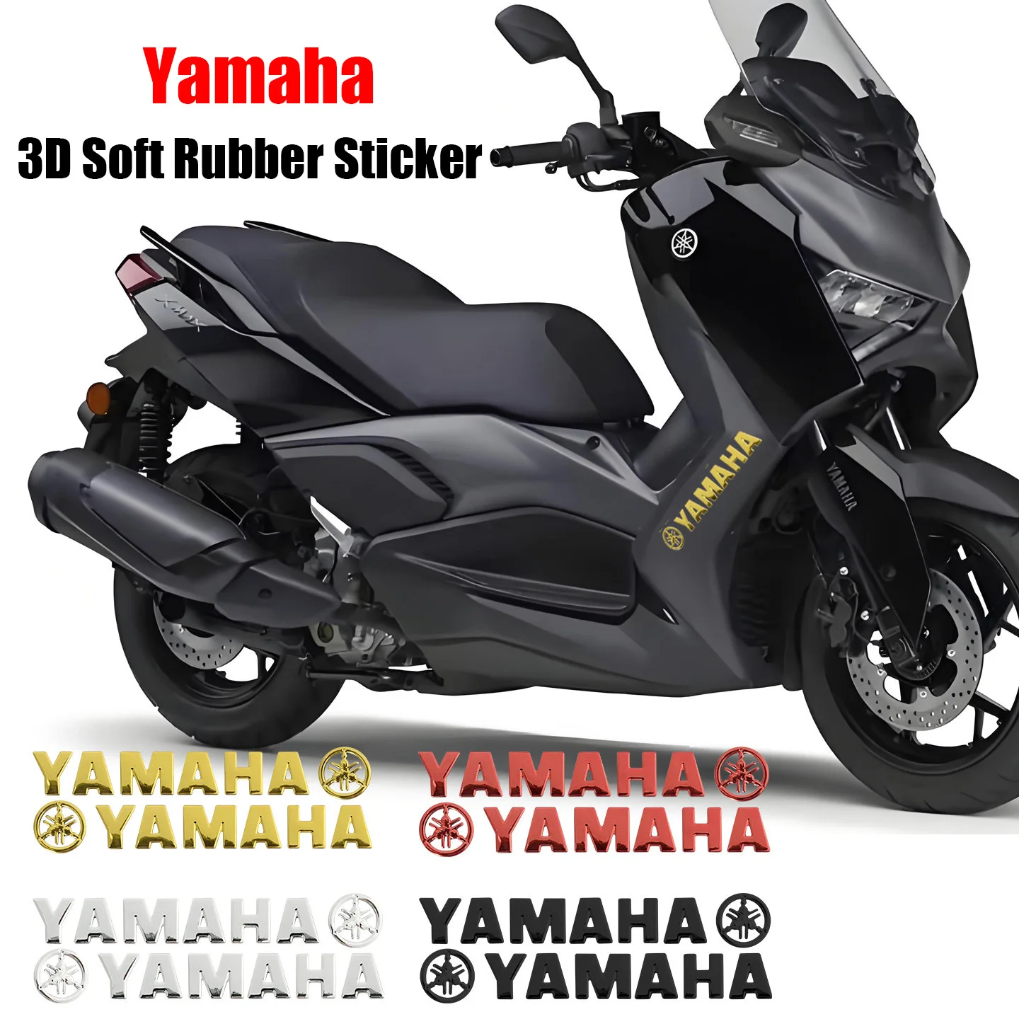 

3D-наклейка из мягкой резины для логотипа Yamaha, водонепроницаемая, для мотоциклов, гоночная, модифицированная, декоративная, самоклеящаяся