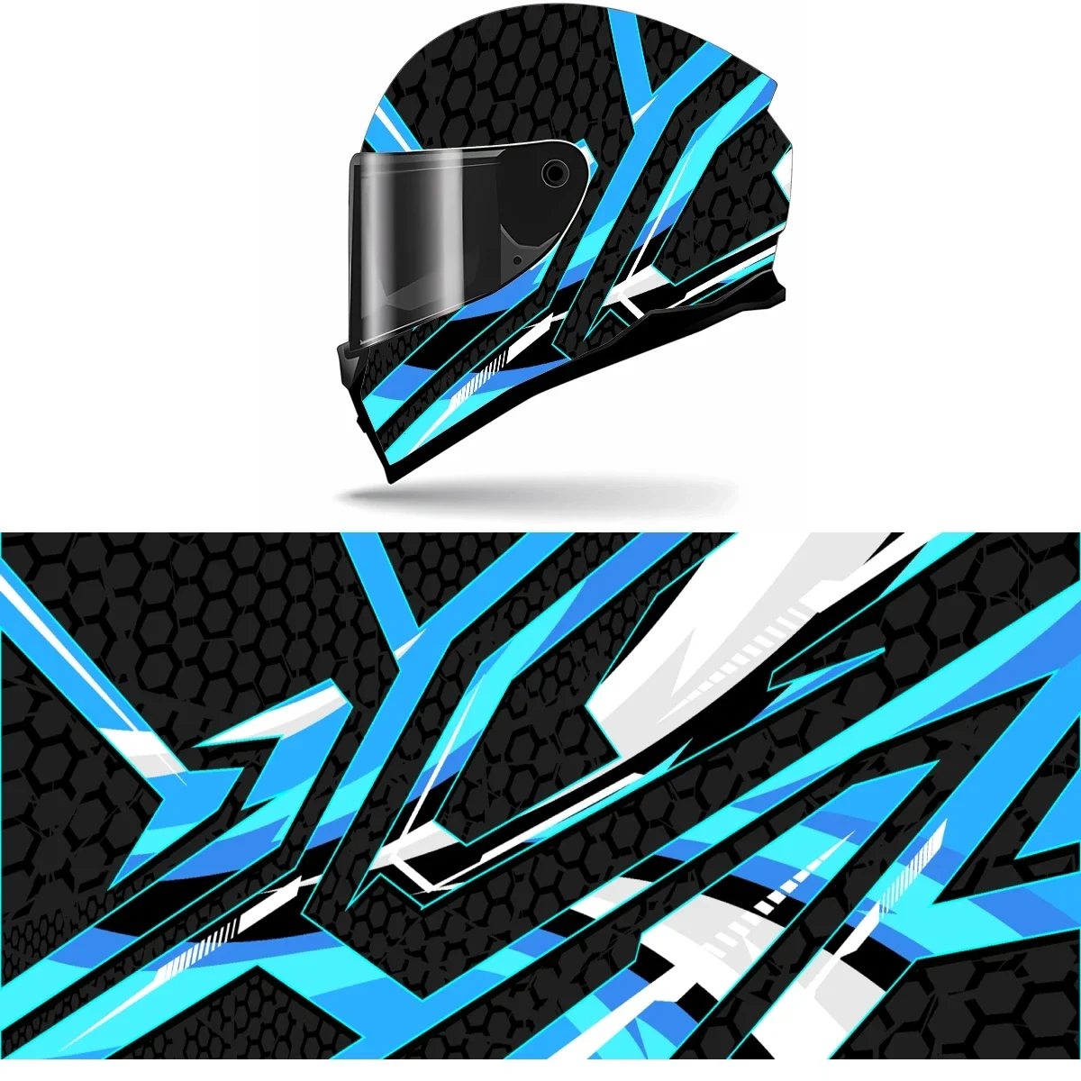 Abstract Honeycomb Stripes Full Helmet Wrap Sticker Motorcycle Helmet Racing Graphic Decal Vinyl Wrap Helmet Decor Sticker