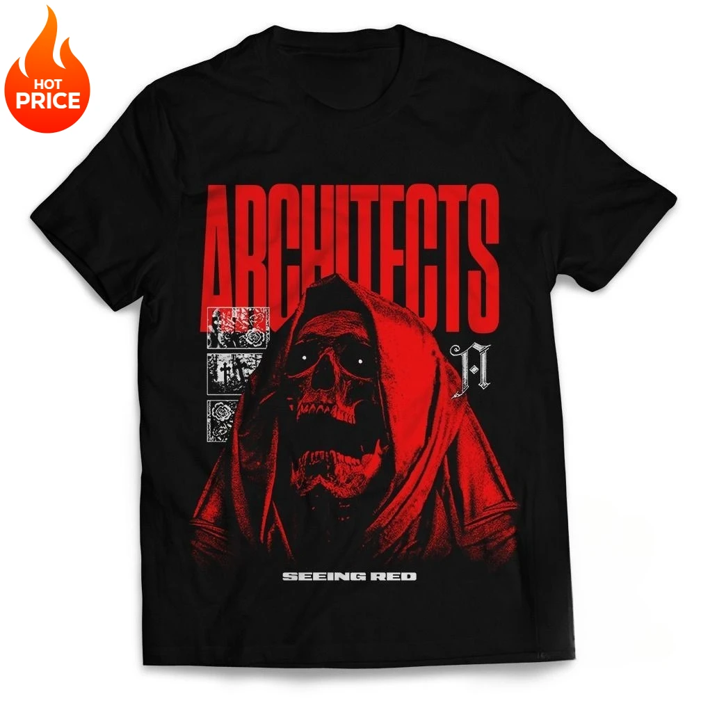 Kaos الفرقة المهندسين المعماريين انظر الأحمر تي شيرت معدني Baju Musik Metalcore صيف جديد خمر موضة الرجال المرأة قطنية عالية الجودة