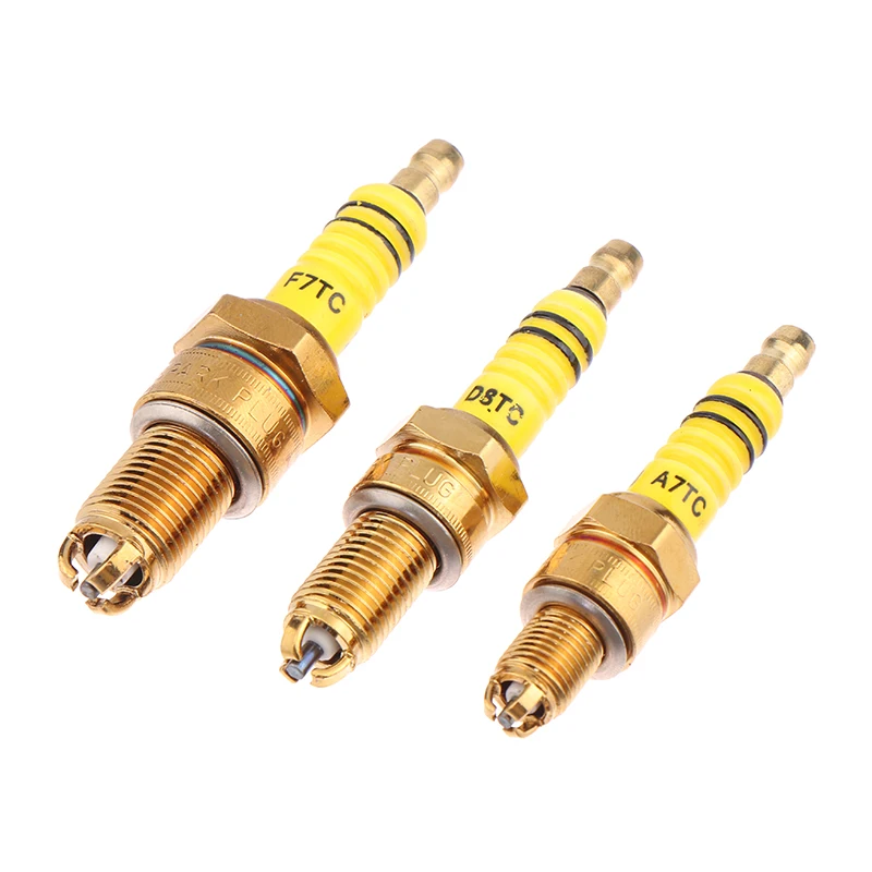 1Pcs Spark Plug 3 Triple Electrode A7TC D8TC For GY6 CG 50 70 110 125 150CC Motorcycle Atv Scooter Dirt Bike Go Kart