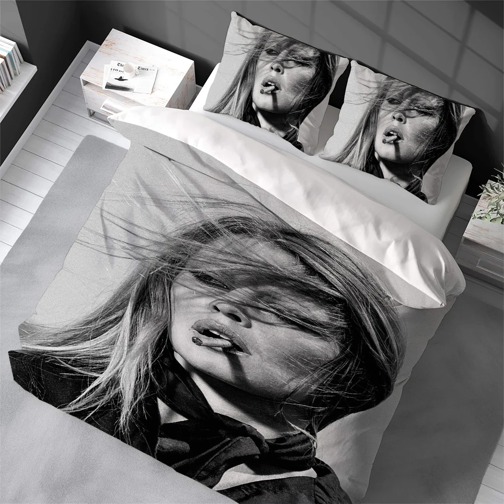 

Комплект постельного белья B-Brigitte B-Bardot: пододеяльник, 3 предмета, мягкий хлопок, для дома и общежития, подарок для студентов