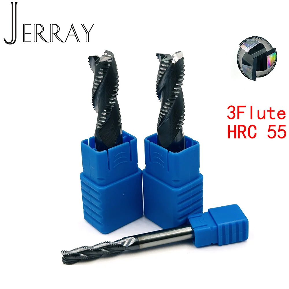 3 flutes HRC55 D4-16MM  Roughing End Mills Milling cutters CNC rough Tools Carbide router bits milling bits