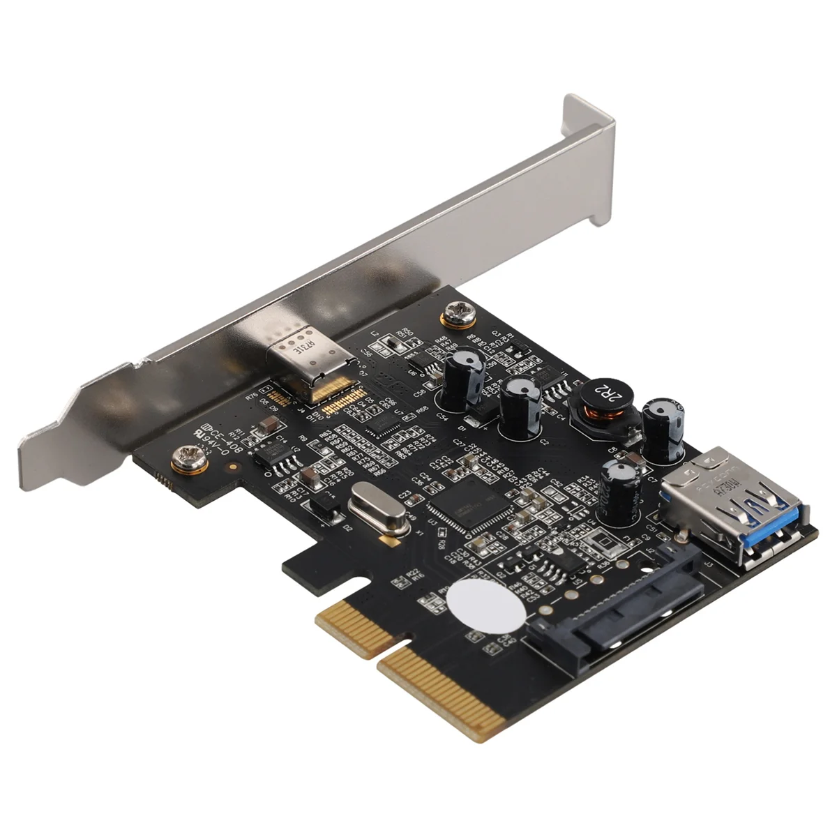 Adapter Card PCI-E 4X to USB3.1 Expansion Card 10G Rear Adapter TYPE-C+TYPE-A Board ASM1142