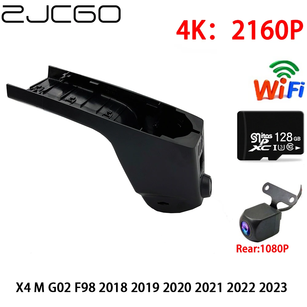 

ZJCGO 4K Car DVR Dash Cam Wifi Front Rear Camera 2 Lens 24h Parking Monitor for BMW X4 M G02 F98 2018 2019 2020 2021 2022 2023