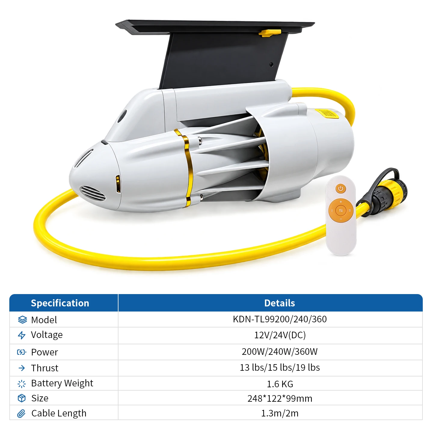Electric Fin Power Fin Underwater Motor Waterproof Motor Inflatable Paddle Canoe Fishing Boat Underwater Thruster Jet Propeller