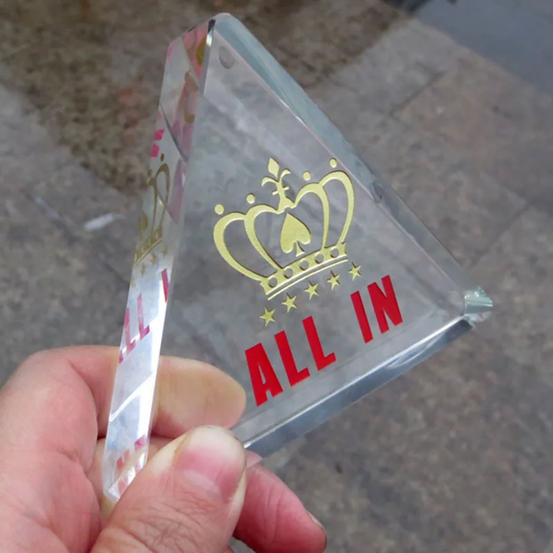 1 قطعة كريستال ولي تكساس بوكر رقائق المهنية كازينو لعبة ملحق تذكارية تحصيل الهدايا رمزية عملة الجدول بوكر