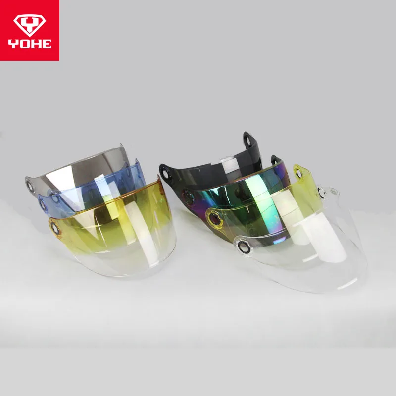 

Козырек для мотоциклетного шлема YOHE YH-837 837R, мотоциклетный шлем на половину лица 837A, оригинальные линзы общего назначения, прозрачный черный