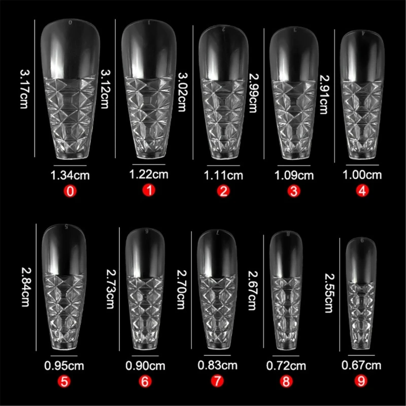 3D Square Nails Clear French Tips Wedding Party Nails Art Half Cover False Tips for Acrylic Extensions Drop Shipping