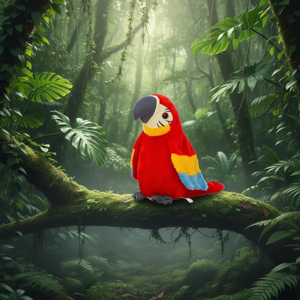 Urocza Elektryczna Papuga Mówiąca Pluszowa Zabawka Nagrywająca Powtarza Mówienie Macha Skrzydłami Elektroniczny Ptak Pluszak Na Prezent Dla Dzieci