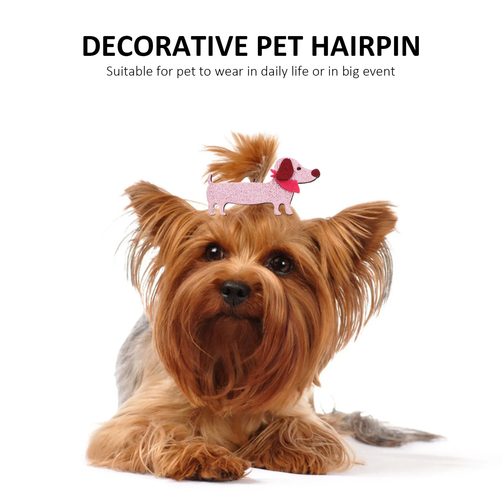 

6pcs Cartoon Dog Hair Clips Decorative Pet Hairpin Cat Headdress Felt Cloth Summer Supplies Wedding Groom Accessories