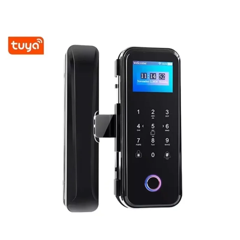 High Security Digital Smart Door       Fingerprint Electronic Keyless Glass Door