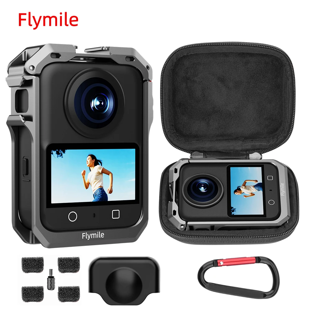 Flymile Metallkäfig-Schutzhülle für DJI OSMO 360-Zubehör, Aluminiumkäfig-Erweiterungshalterungen, Rahmen mit Kaltschuhhalterungen