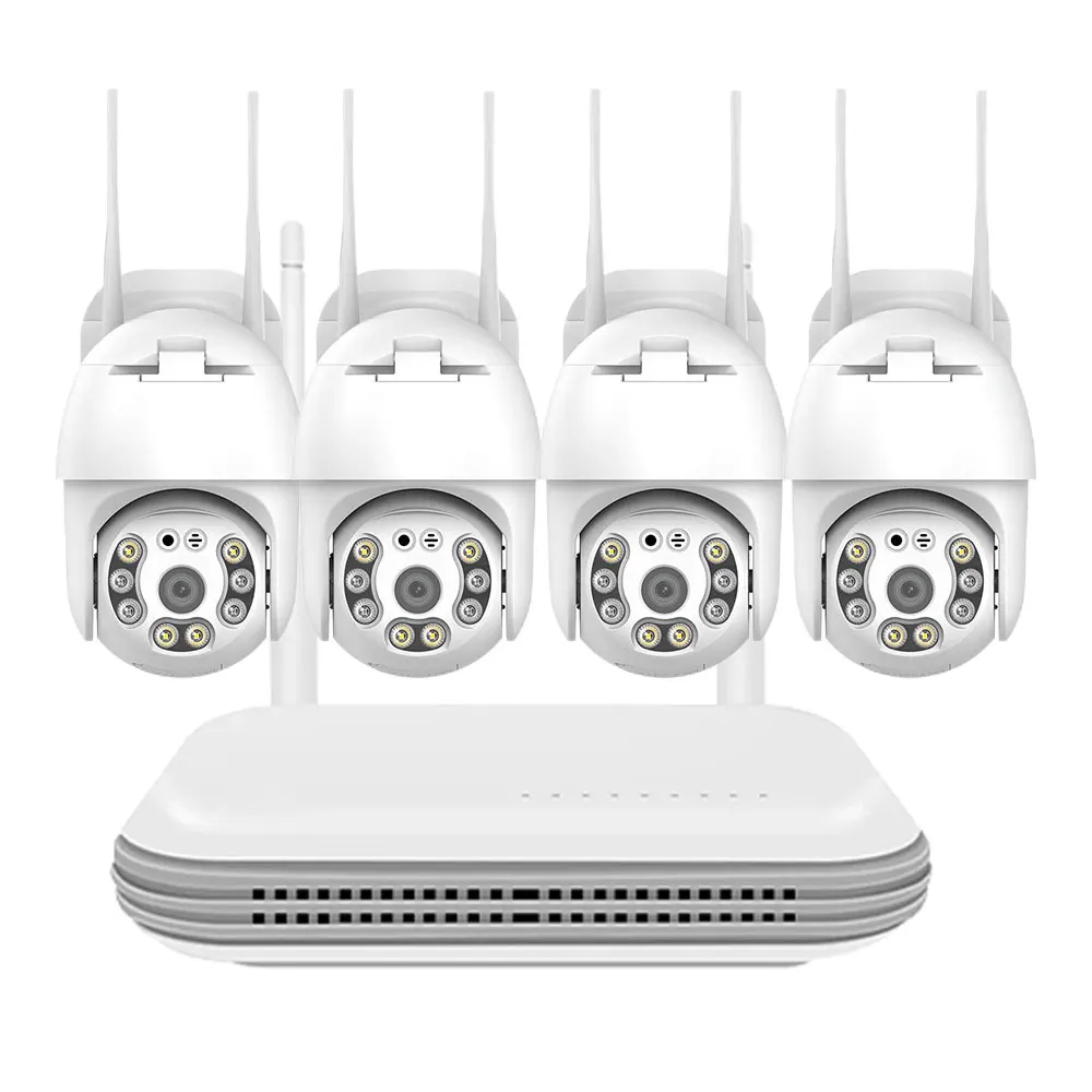 

Promotion 4CH Outdoor 4mp Wireless PTZ CCTV System Kit Camera WiFi 3MP NVR Two Way Audio Security Camera System Wifi Kit