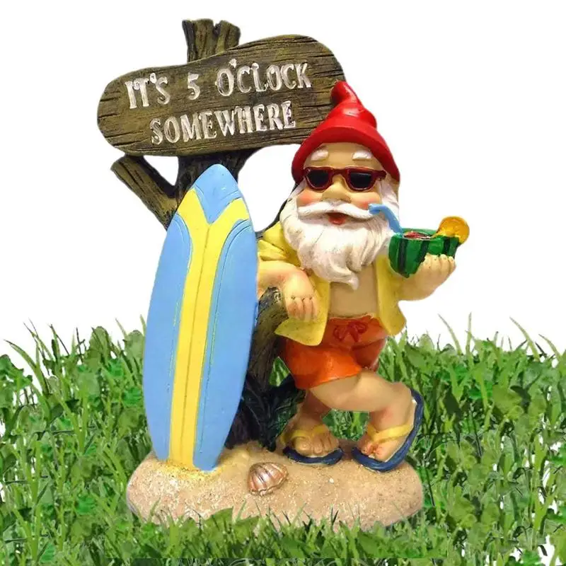 Funny Resin Garden Gnome Statue Handpainted Naughty Dwarfs Figurines Home Lovely Crafts Garden Decoration For Birthday Gifts