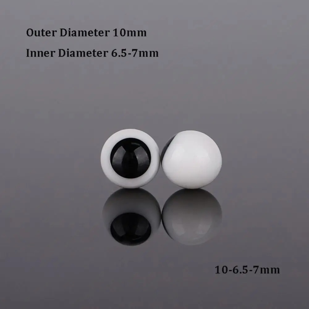 6/10/12/14/16mm Movable Glass Eyes Eyeball Black&White Girl Fish Dots Smooth Movable Eyes Pure Round Safety Animal Parts