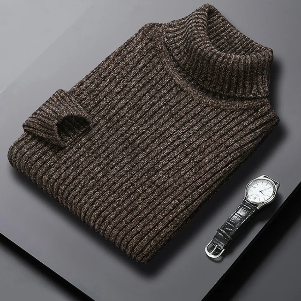 Autumn and Winter  Men's Turtleneck Sweater Male  Version Casual All-match Elastic Pullover Knitted  Sweater