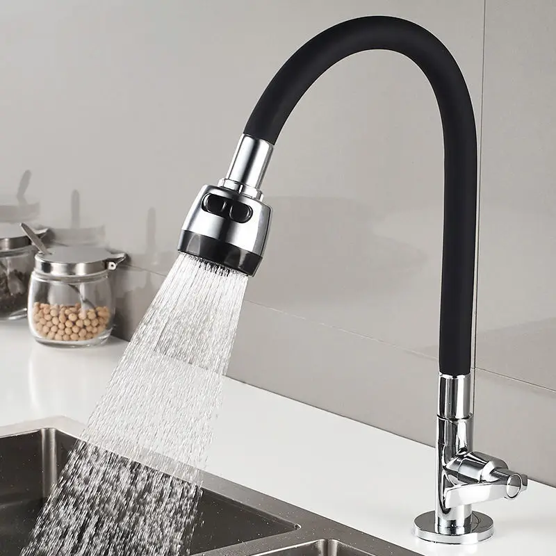 Kitchen wall type universal rotatable copper vegetable basin single cold water faucet balcony washing water mop pool faucet