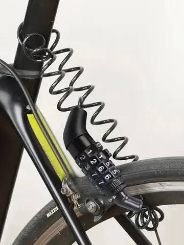 Motorcycle Bicycle Anti-Theft Chain 4-Digit Password Combination Helmet Lock Safety Portable Cable Lock Durable Wire Rope