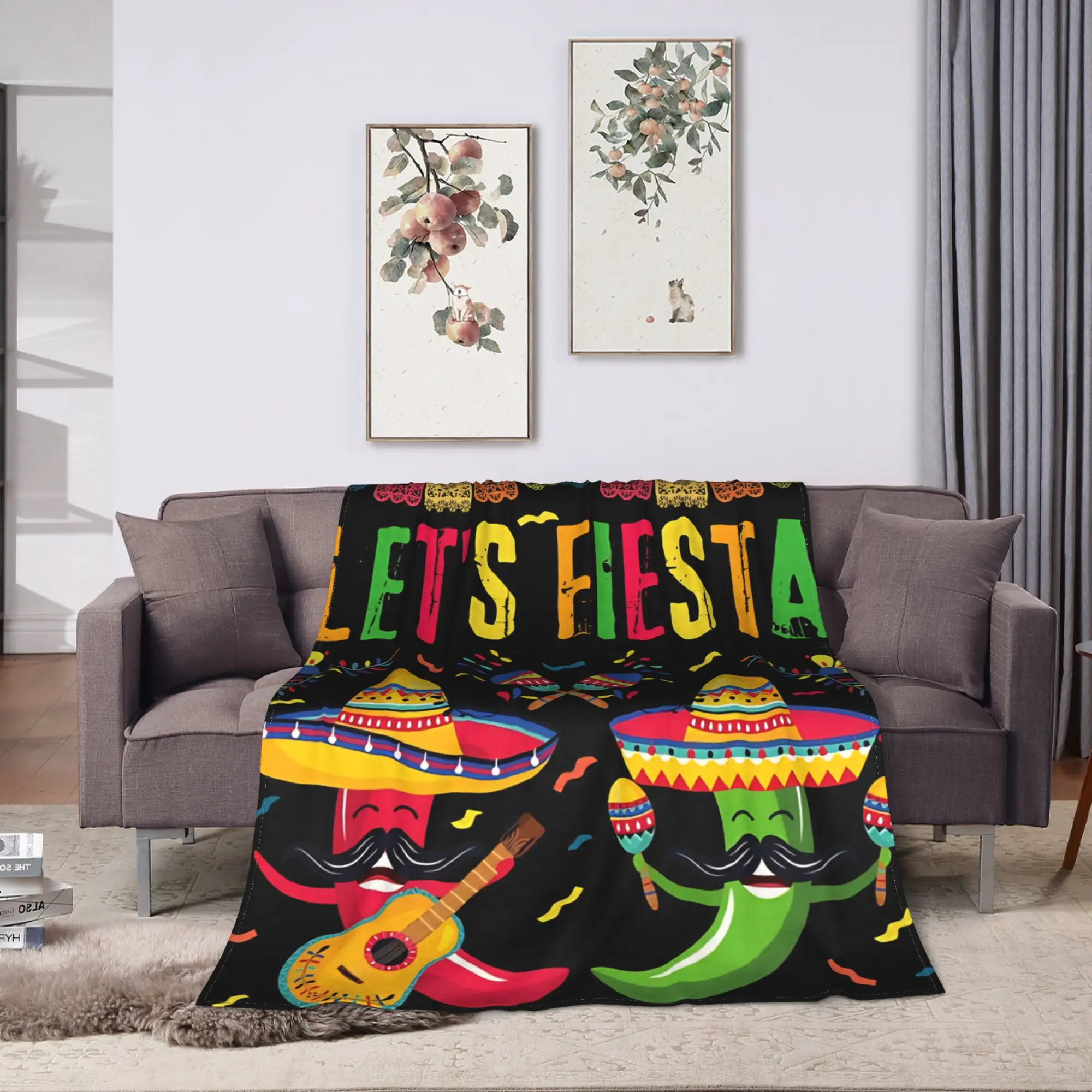 Let's Shift Party Fiesta Plush Blanket Children Mexican Amigo Cinco De Mayo Flannel Throw Blanket For Bed Soft Warm Bedspread