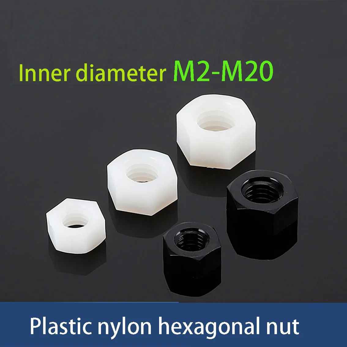 

Nylon Hexagonal Black And White Nut M2 M2.5 M3 M4 M5 M6 M8 M10 M12 M14 M16 M18 M20 Hand Twisted Plastic Insulated Screw Cap