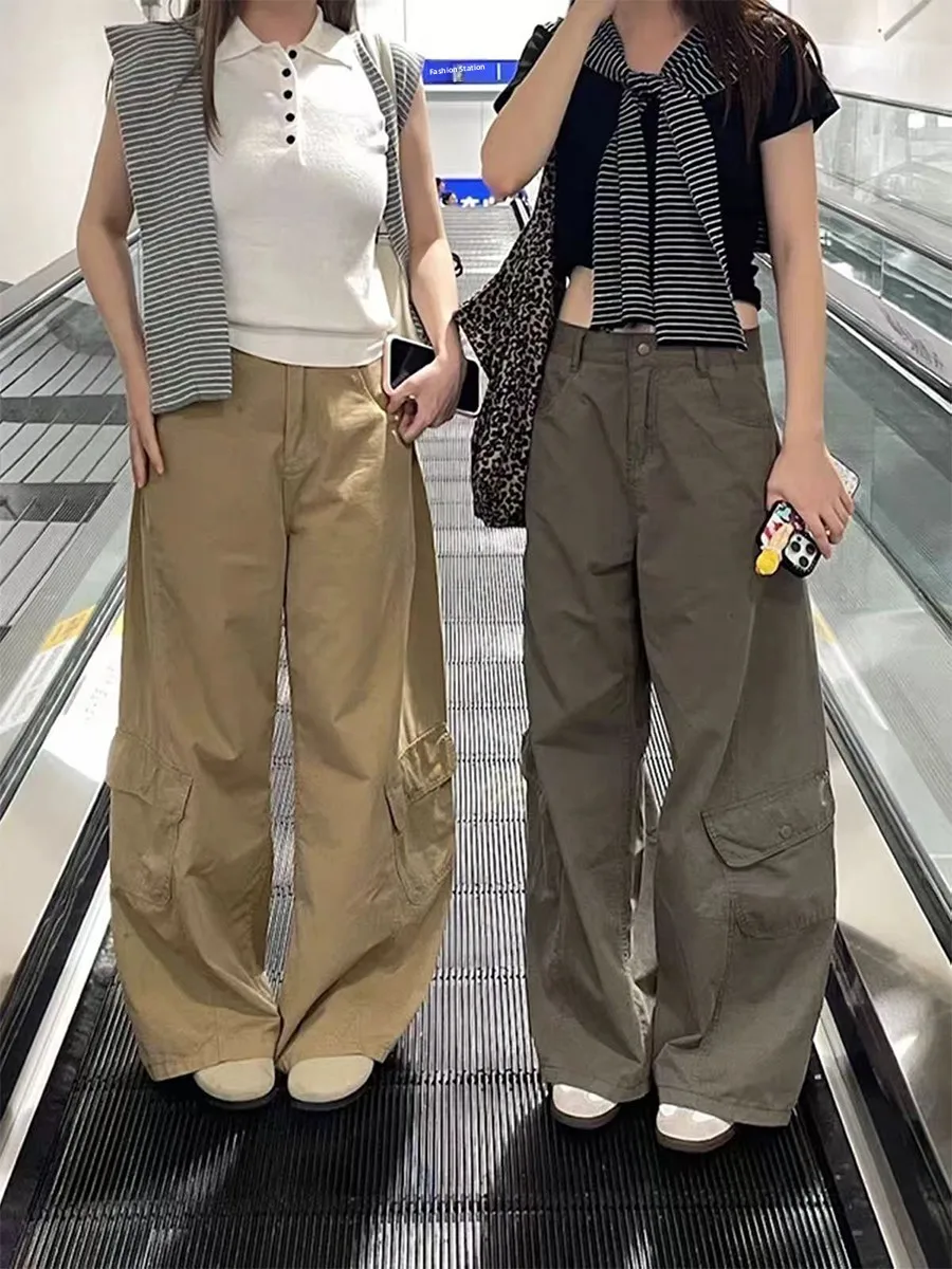 plus Size American Style Workwear Jeans Women High Waist Straight Leg Wide Leg Pants Pear Shape Body Slimming Spring Fashion