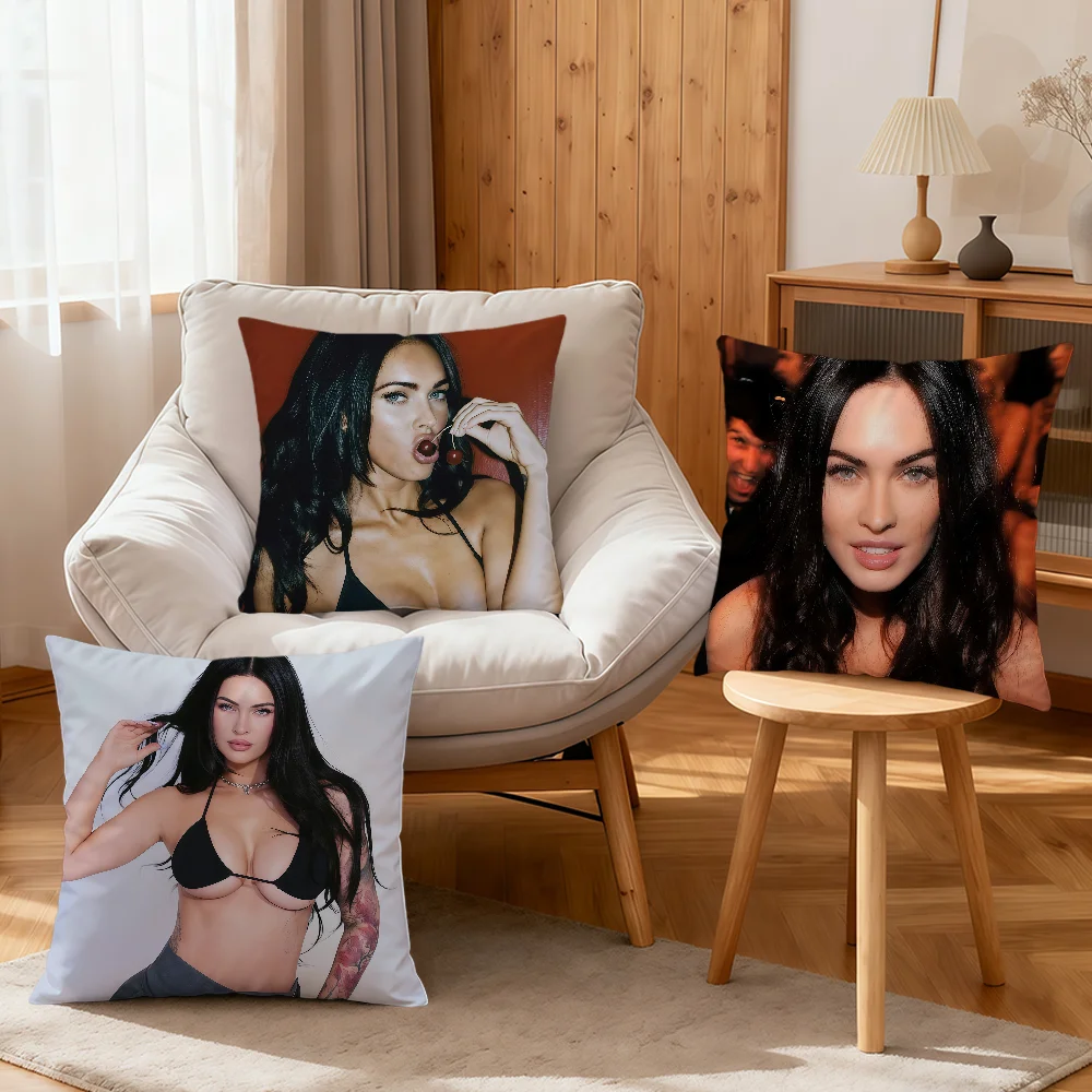 Actor m-Megan Fox cushion cover soft pillowcase for Sofa Home Living Room bedside Decor pillow cover Gift Party hogar