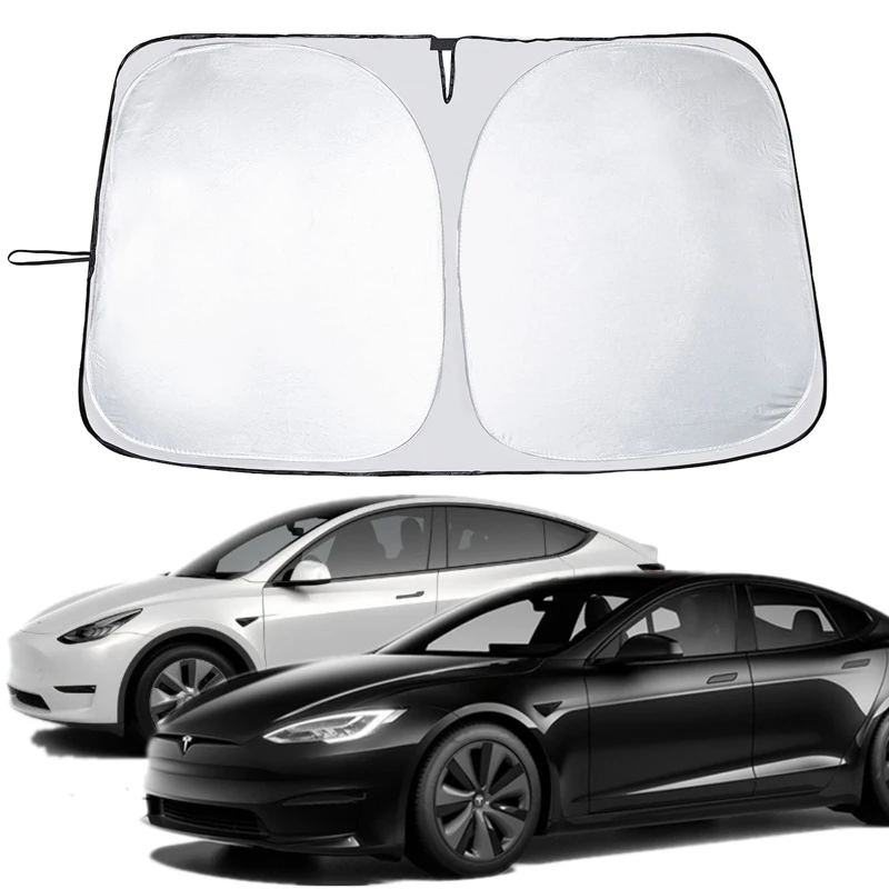 

Front Windshield Sunshade for Tesla Model 3 Model3Y Reflective Sun Protection Shade Heat Insulation Telescopic Car Sunshade