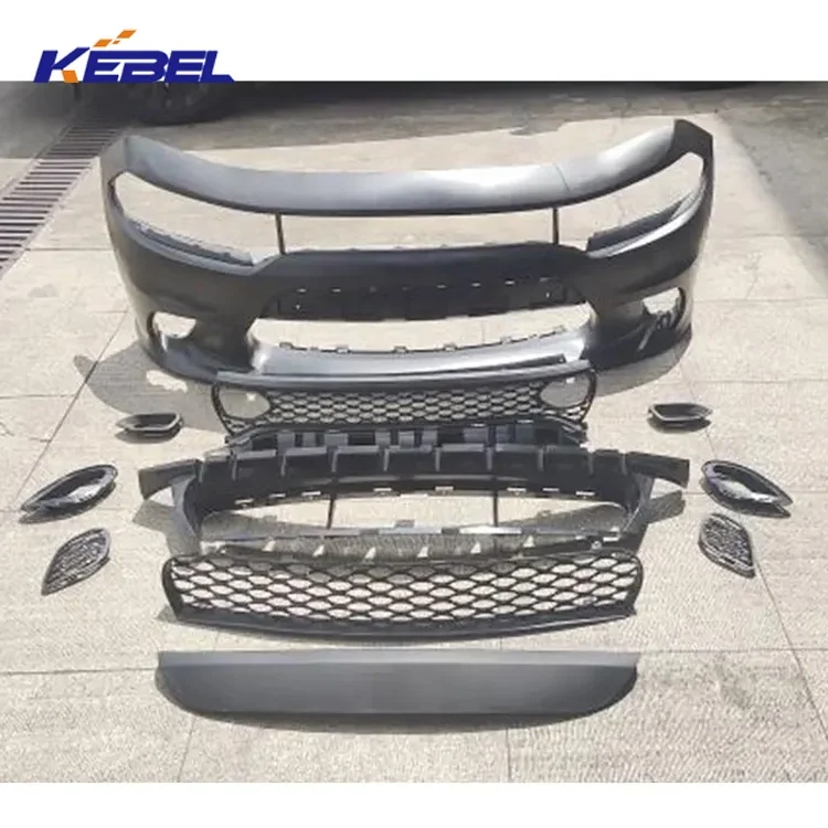 KEBEL Front Bumper Grille Front Bumper Kit Without Fog Lamp Parts for Charger SRT Hellcat 2015 2016 2017 2018 2019