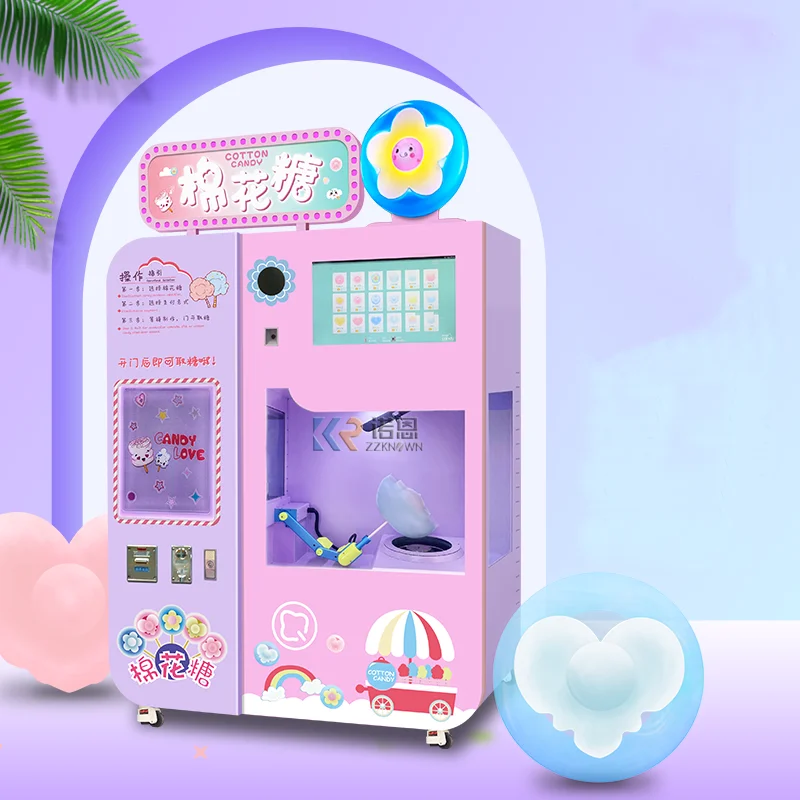 Rainbow Marshmallow Fully Automatic Sugar Cotton Candy Vending Machine Electric Cotton Candy Machine