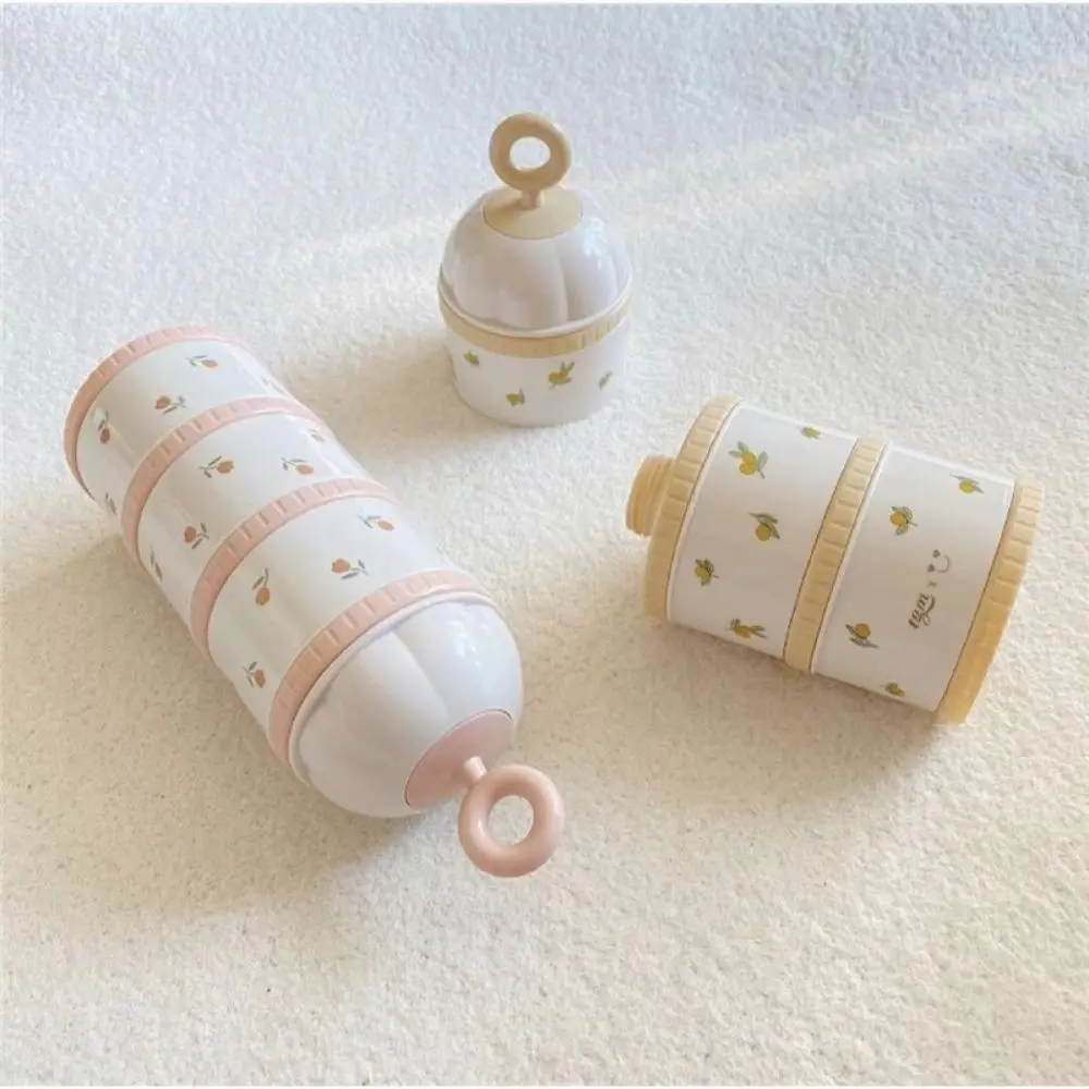 

3 Layers Baby Milk Powder Box Cartoon Bear Compartment Kids Snack Container Stackable Non-Spill Infant Food Tank Fruit