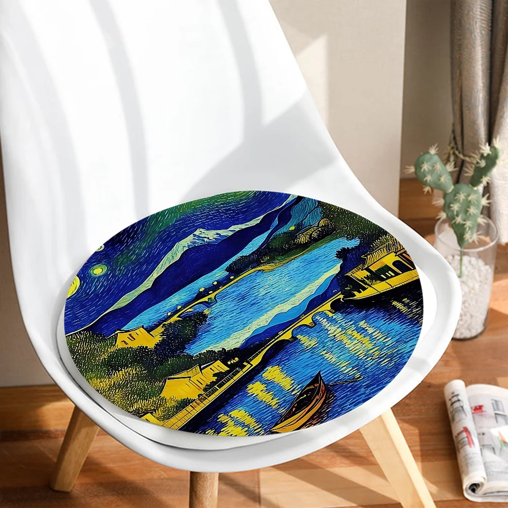 Great Painter Vincent Van Gogh Four Seasons Stool Pad Patio Home Kitchen Office Chair Seat Pads Sofa Seat 40x40cm Cushion Pads