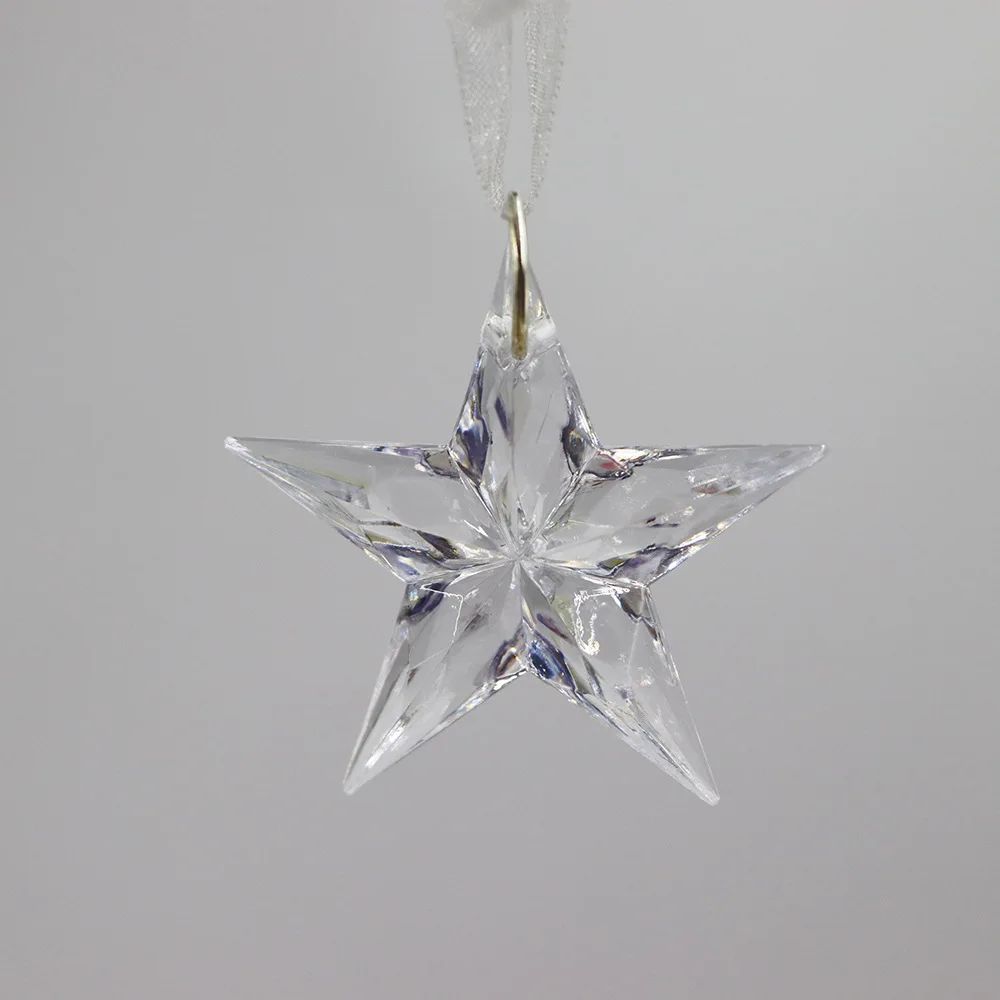 Camal 3 قطعة 53 مللي متر الاكريليك ستار 2 ثقوب واضح على شكل قلادة الثريا الستار حفل زفاف الإضاءة جزء عيد الميلاد معلقة