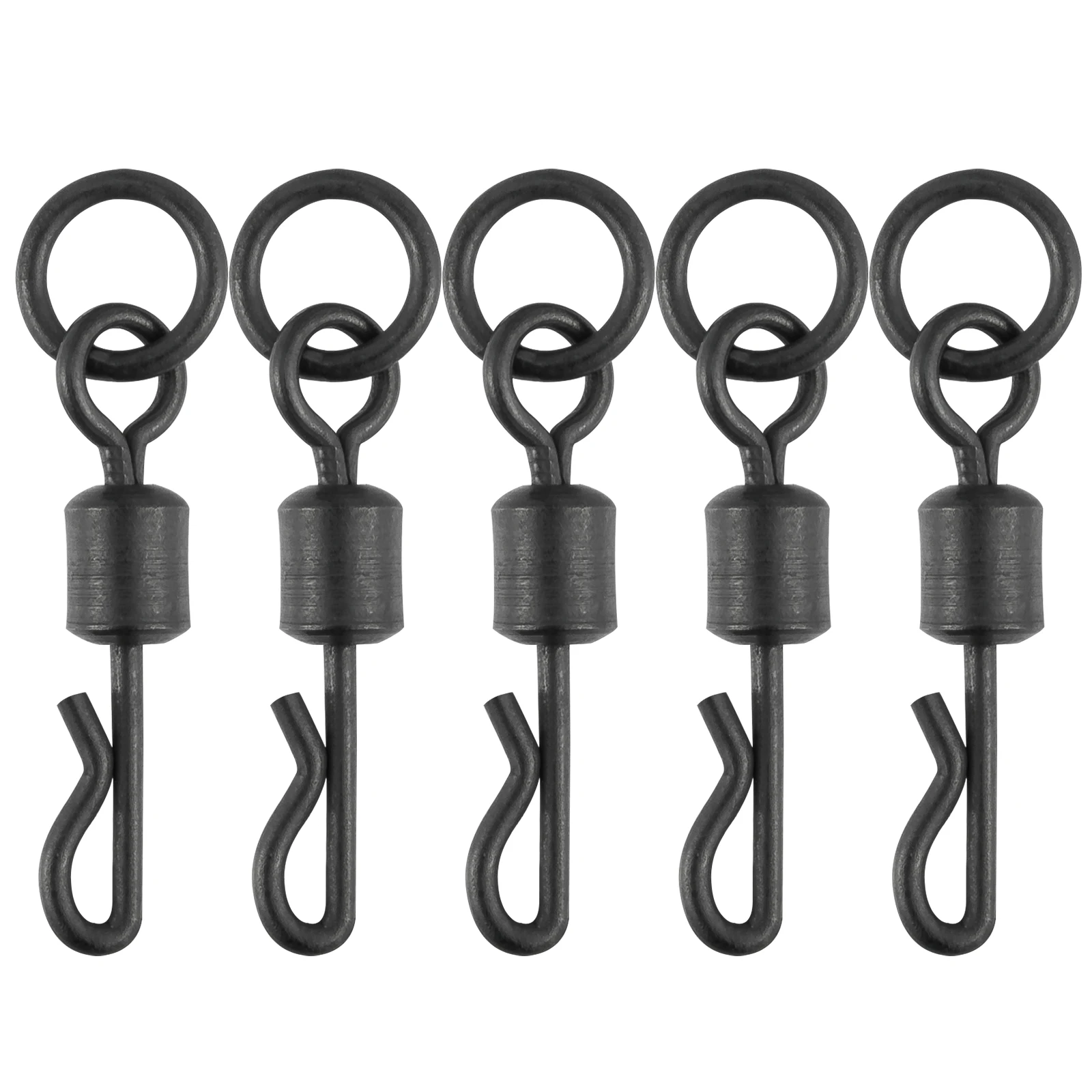 

50pcs Carp Fishing Rolling Swivels Quick Change Lure Hook Connector Solid Ring Q-Shaped Carp Fishing Terminal Tackle