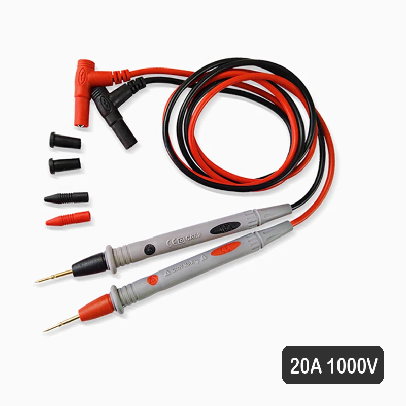 Digital Multimeter 20A 1000V Probe Test Leads Pin Needle Super Tip Multi Meter Tester Lead Probe Wire Pen Cable