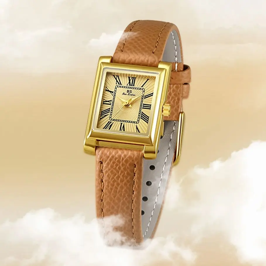 

2025 НОВЫЕ женские часы, женские квадратные римские цифры, циферблат, кварцевые часы, минималистичный высококачественный кожаный ремешок, женские наручные часы