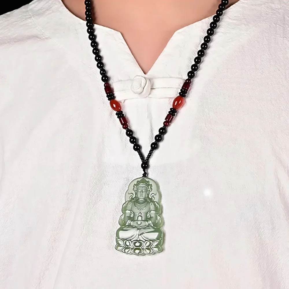Hetian Jade Qinghai Material Guanyin Pendant Men Style Jewelry PH0015