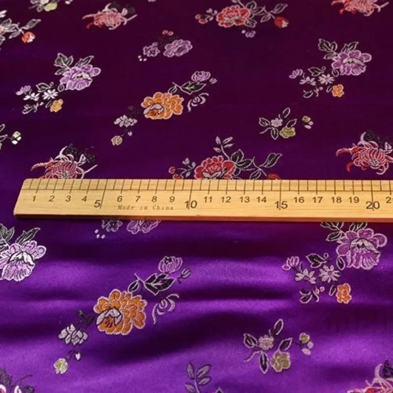 Peony Luxury Jacquard Brocade FabricBy The Meter for Hanfu Clothes Cheongsam Bags Diy Sewing Soft Flower Damask Cloth Green Red