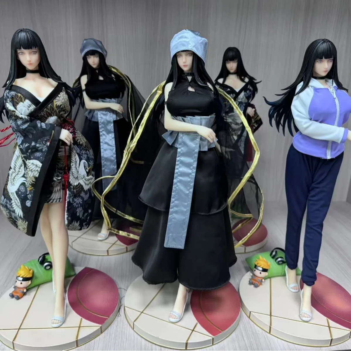 44cm Naruto Hyuga Hinata Animation Wedding Dress Dressing Handmade anime Statue Desktop Model Collection Decoration Gift