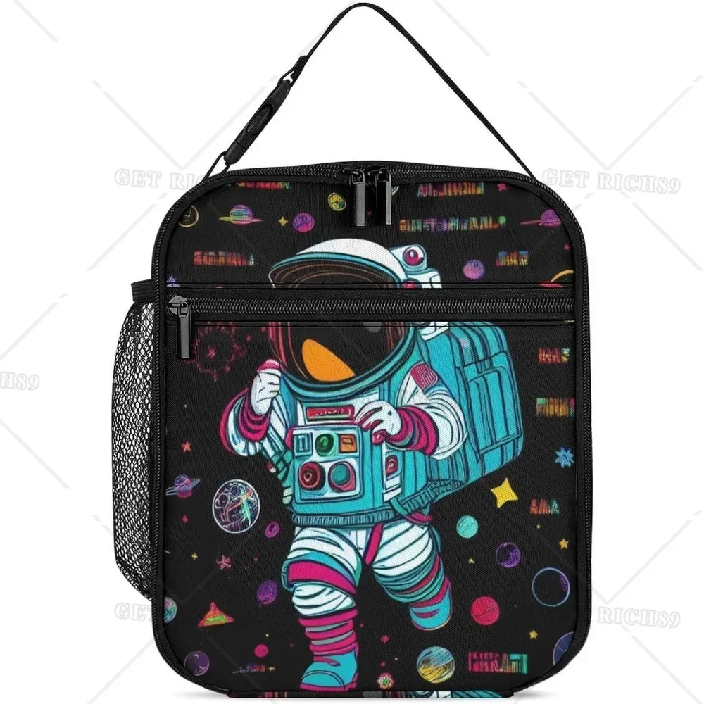 Psychedelic Space Astronaut Outer Space Art Lunch Box for WomenMen/Outdoor/Work Quick and Simple Lunch Tote Bag Organization