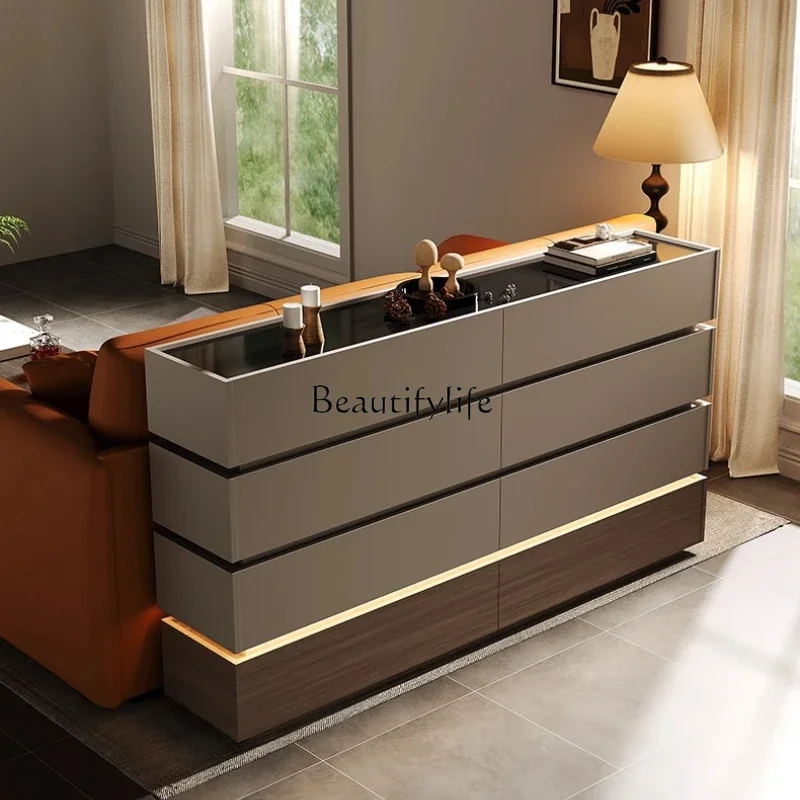 

FG40Bedroom chest simple modern bedside cabinet against the wall storage